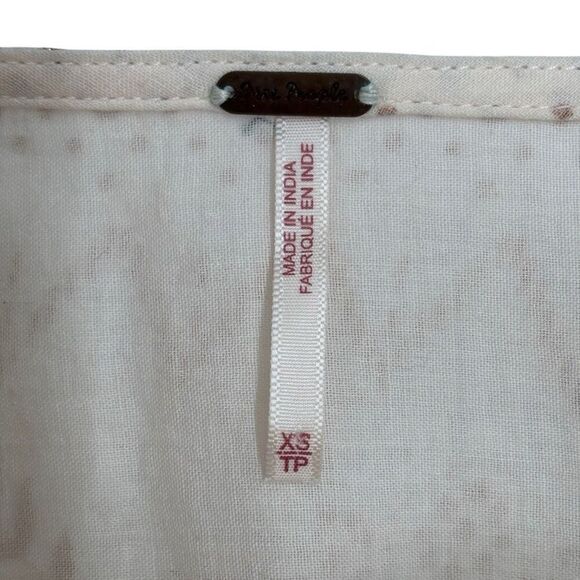 Free People Snowy Sand Metallic Crossover Front Long Sleeve Blouse Cream Size XS - Picture 4 of 11